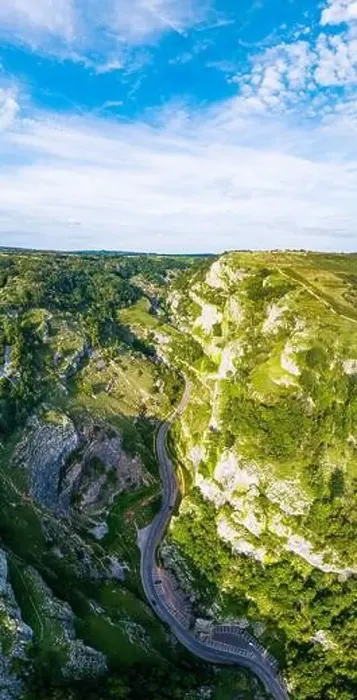 Framed Print : Panorama of Cliff Road in Cheddar Gorge and Caves, Cheddar Gorge, Somerset, England Framed Print : Panorama of Cliff Road in Cheddar Gorge and Caves, Cheddar Gorge, Somerset, England
