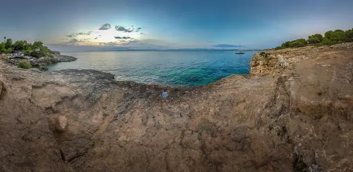 Framed Print : Panorama of a coastal area on Mallorca in the early evening Framed Print : Panorama of a coastal area on Mallorca in the early evening