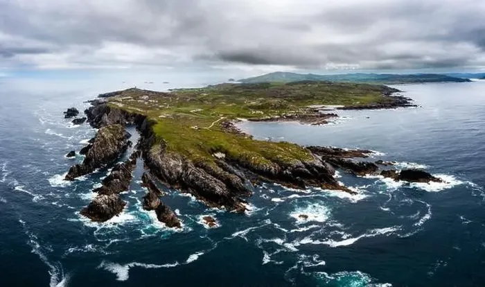 Framed Print : Panorama drone view of Malin Head and the northernmost point of Ireland Framed Print : Panorama drone view of Malin Head and the northernmost point of Ireland