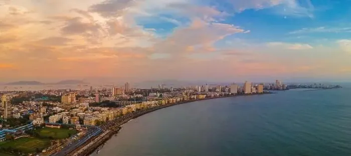 Framed Print : Panorama of Evening sunset at Marine Drive, Nariman Point - Mumbai Framed Print : Panorama of Evening sunset at Marine Drive, Nariman Point - Mumbai
