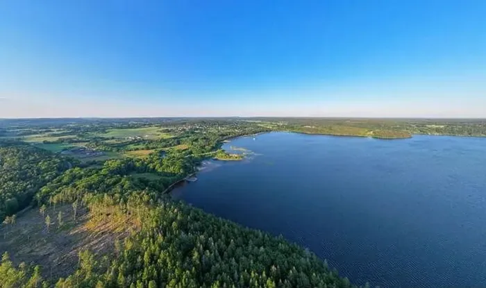 Framed Print : Panorama of the forest and lake by Satila village in sweden Framed Print : Panorama of the forest and lake by Satila village in sweden
