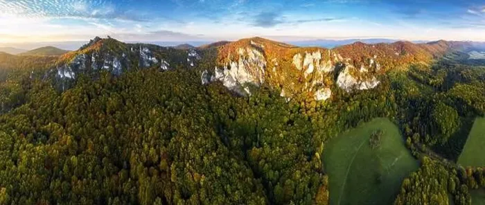 Framed Print : Panorama of forest with nice mountain from drone. Slovakia Landscape