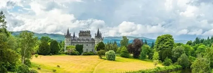 Framed Print : Panorama of Inveraray Castle, Clan Campbell, Loch Fyne, Argyll, Scotland, UK Framed Print : Panorama of Inveraray Castle, Clan Campbell, Loch Fyne, Argyll, Scotland, UK