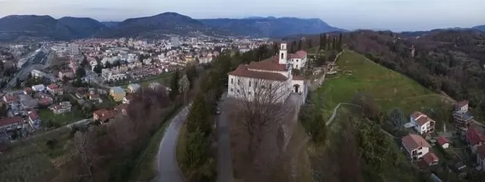 Framed Print : Panorama of Kostanjevica Church With Nova Gorica, View From Drone, City on Left Framed Print : Panorama of Kostanjevica Church With Nova Gorica, View From Drone, City on Left