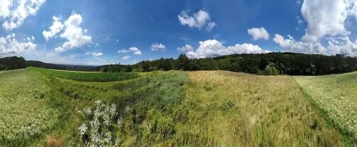 Framed Print : Panorama landscape from the air in the Bavarian Danube area with cloudy summer sky Framed Print : Panorama landscape from the air in the Bavarian Danube area with cloudy summer sky