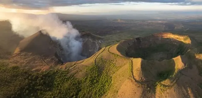 Framed Print : Panorama landscape on Masaya volcano park aerial drone view Framed Print : Panorama landscape on Masaya volcano park aerial drone view