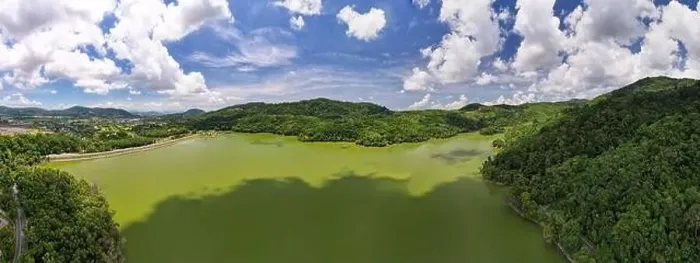 Framed Print : Panorama landscape nature lake or pond Aerial view drone shot of scenery mountain green tropical rainforest Framed Print : Panorama landscape nature lake or pond Aerial view drone shot of scenery mountain green tropical rainforest
