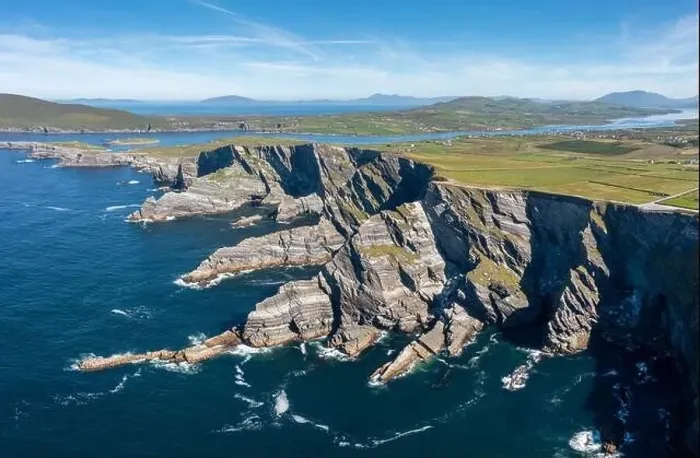 Framed Print : Panorama landscape view of the Kerry Cliffs and Iveragh Peninsula in County Kerry of Ireland Framed Print : Panorama landscape view of the Kerry Cliffs and Iveragh Peninsula in County Kerry of Ireland