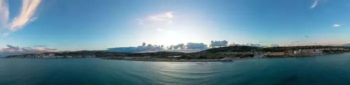 Framed Print : A panorama landscape view of Mellieha Bay in Malta at sunset Framed Print : A panorama landscape view of Mellieha Bay in Malta at sunset
