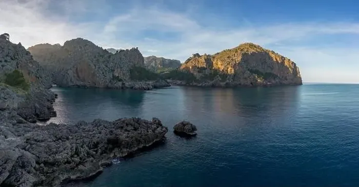 Framed Print : A panorama landscape view of the rugged and mountainous coastline at Sa Calobra in northern Mallorca Framed Print : A panorama landscape view of the rugged and mountainous coastline at Sa Calobra in northern Mallorca