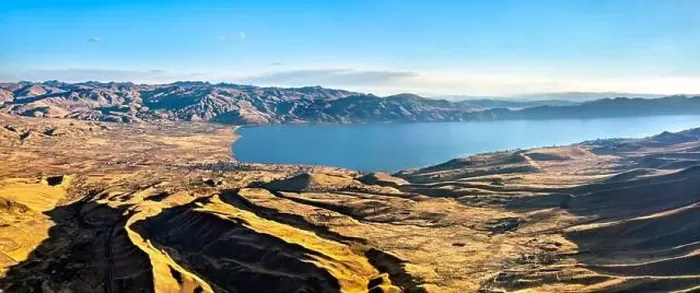 Framed Print : Panorama of Langui Layo Lake in Peru Framed Print : Panorama of Langui Layo Lake in Peru