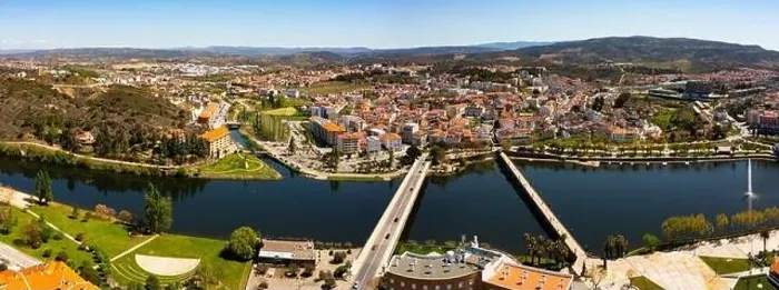 Framed Print : Panorama of Mirandela cityscape on banks of Tua river, Portugal Framed Print : Panorama of Mirandela cityscape on banks of Tua river, Portugal
