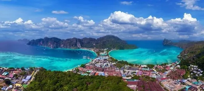 Framed Print : Panorama of Phi phi island in Thailand Framed Print : Panorama of Phi phi island in Thailand