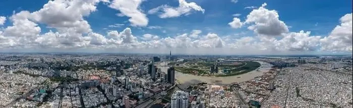 Framed Print : Panorama photo of Ho Chi Minh city in a cloudy day Framed Print : Panorama photo of Ho Chi Minh city in a cloudy day