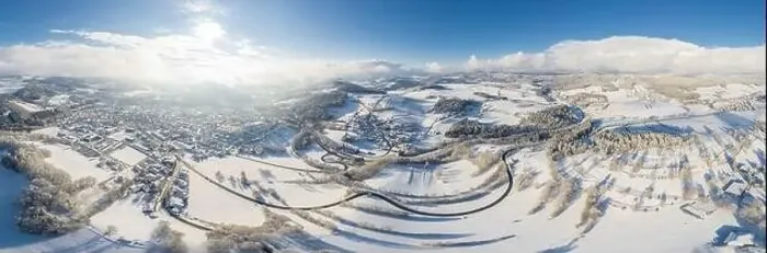 Framed Print : Panorama picture of town Grafenau and village Grueb in Bavarian forest with mountains landscape in winter with snow Framed Print : Panorama picture of town Grafenau and village Grueb in Bavarian forest with mountains landscape in winter with snow