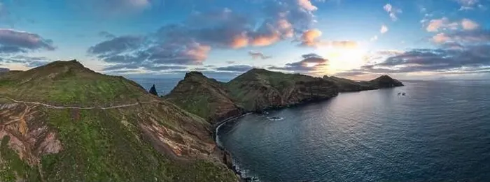 Framed Print : Panorama of Ponta De Sao Lourenco, Madeira. Aerial drone view over coastline and ocean at sunrise Framed Print : Panorama of Ponta De Sao Lourenco, Madeira. Aerial drone view over coastline and ocean at sunrise