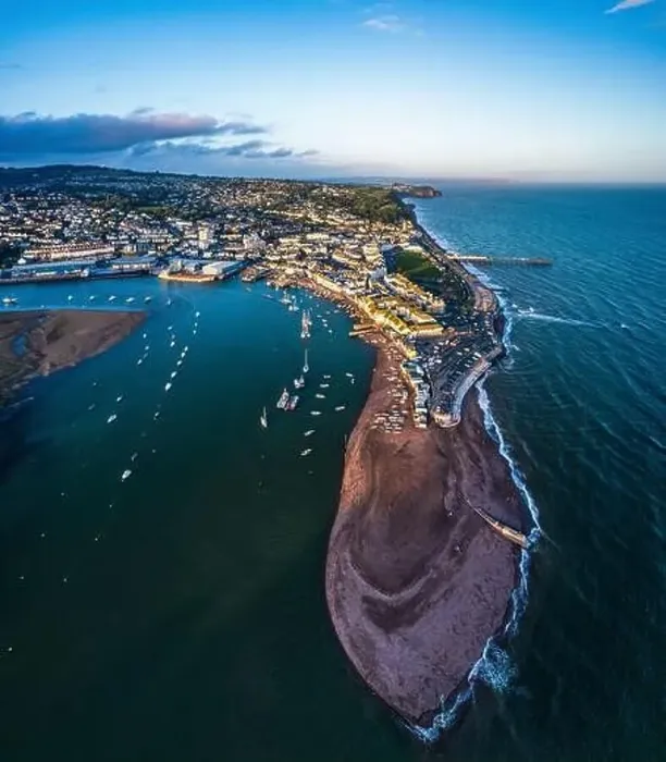 Framed Print : Panorama over River Teign, Shaldon and Teignmouth from a drone, Devon, England, Europe Framed Print : Panorama over River Teign, Shaldon and Teignmouth from a drone, Devon, England, Europe