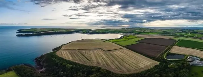 Framed Print : Panorama of Sunset over Fields and Farms from a drone Framed Print : Panorama of Sunset over Fields and Farms from a drone