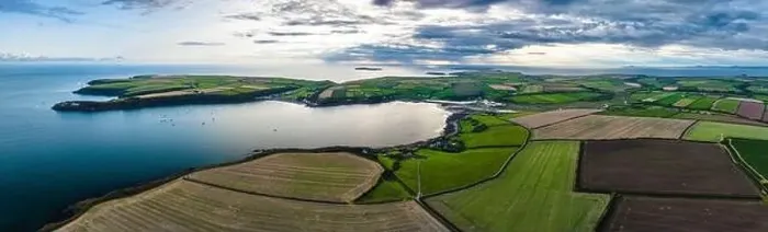 Framed Print : Panorama of Sunset over Fields and Farms from a drone Framed Print : Panorama of Sunset over Fields and Farms from a drone