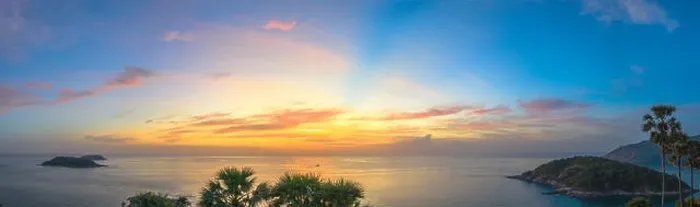 Framed Print : panorama sunset at Promthep cape viewpoint Phuket Thailand Framed Print : panorama sunset at Promthep cape viewpoint Phuket Thailand