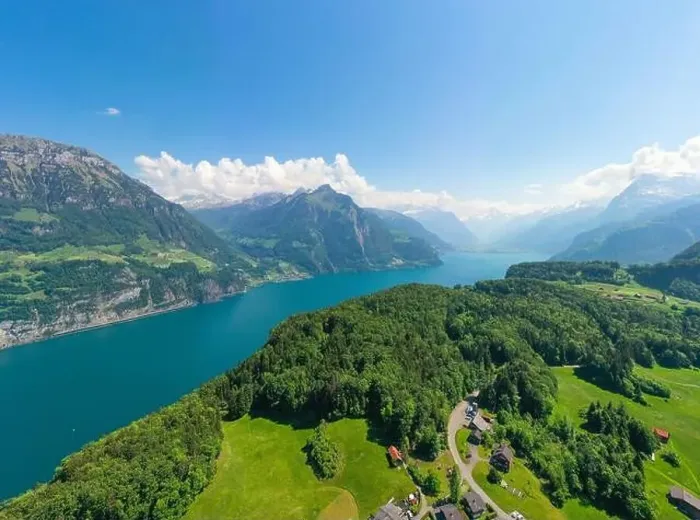 Framed Print : Panorama of Switzerland. Canton of Uri. Lake Lucerne. Aerial view. Swiss Alps Framed Print : Panorama of Switzerland. Canton of Uri. Lake Lucerne. Aerial view. Swiss Alps