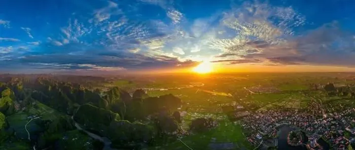 Framed Print : Panorama of Tam coc at sunrise in Vietnam Framed Print : Panorama of Tam coc at sunrise in Vietnam