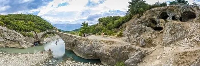 Framed Print : Panorama of thermal springs in Canyon Langarica in Albania, Europe, Summer 2022 Framed Print : Panorama of thermal springs in Canyon Langarica in Albania, Europe, Summer 2022