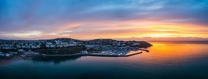 Framed Print : Panorama Torquay Marina from a drone in sunrise time, Torbay, Devon, England, Europe Framed Print : Panorama Torquay Marina from a drone in sunrise time, Torbay, Devon, England, Europe