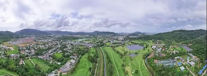 Framed Print : Panorama view Aerial view of Kathu district Phuket Thailand from Drone camera High angle view Framed Print : Panorama view Aerial view of Kathu district Phuket Thailand from Drone camera High angle view