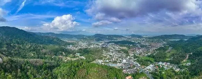 Framed Print : Panorama view Aerial view of Kathu district Phuket Thailand from Drone camera High angle view Framed Print : Panorama view Aerial view of Kathu district Phuket Thailand from Drone camera High angle view