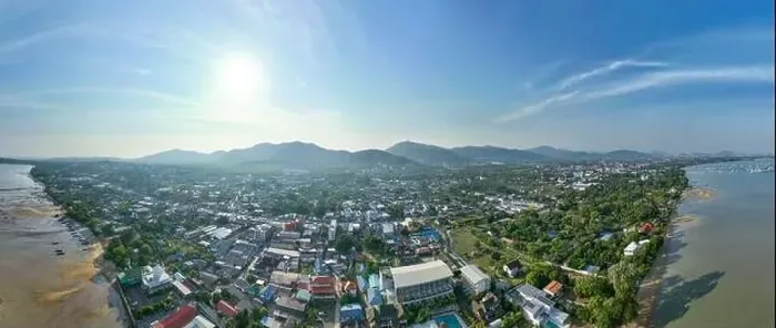 Framed Print : Panorama view Aerial view of Phuket island Thailand from Drone camera High angle view Framed Print : Panorama view Aerial view of Phuket island Thailand from Drone camera High angle view