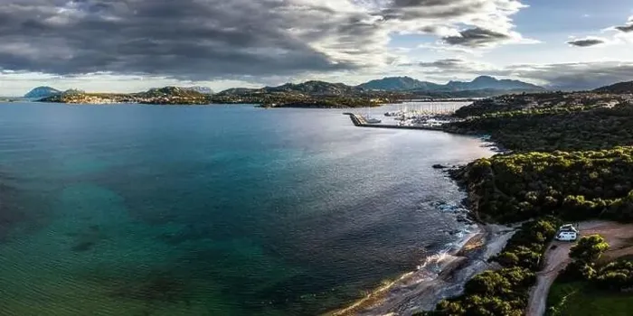 Framed Print : Panorama view of the coast and harbor of Portisco in Sardinia Framed Print : Panorama view of the coast and harbor of Portisco in Sardinia