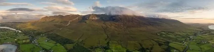 Framed Print : Panoramic aerial drone image of Croagh Patrick, County Mayo, Ireland Framed Print : Panoramic aerial drone image of Croagh Patrick, County Mayo, Ireland