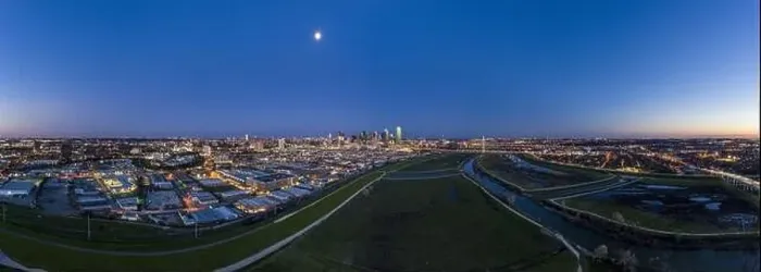 Framed Print : Panoramic aerial drone picture of Dallas skyline and Trammel Crow Park at sunset Framed Print : Panoramic aerial drone picture of Dallas skyline and Trammel Crow Park at sunset