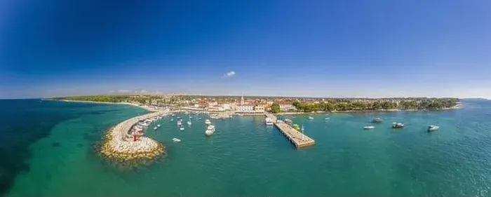 Framed Print : Panoramic aerial drone picture over the Istrian town of Fazana with harbour during daytime Framed Print : Panoramic aerial drone picture over the Istrian town of Fazana with harbour during daytime