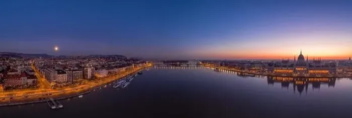 Framed Print : Panoramic aerial drone shot of Hungarian Parliament lights off sunrise in Budapest dawn Framed Print : Panoramic aerial drone shot of Hungarian Parliament lights off sunrise in Budapest dawn