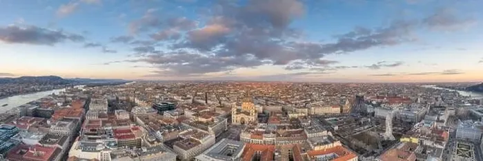 Framed Print : Panoramic aerial drone shot of St. Stephen Basilica during Budap Framed Print : Panoramic aerial drone shot of St. Stephen Basilica during Budap