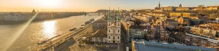 Framed Print : Panoramic aerial drone shot of St. Anne Parish church in Budapest sunrise glow Framed Print : Panoramic aerial drone shot of St. Anne Parish church in Budapest sunrise glow