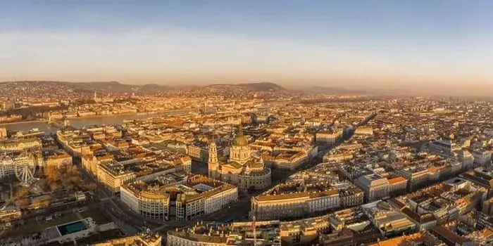 Framed Print : Panoramic aerial drone shot of St. Stephen Basilica at Budapest dawn sunrise in morning Framed Print : Panoramic aerial drone shot of St. Stephen Basilica at Budapest dawn sunrise in morning