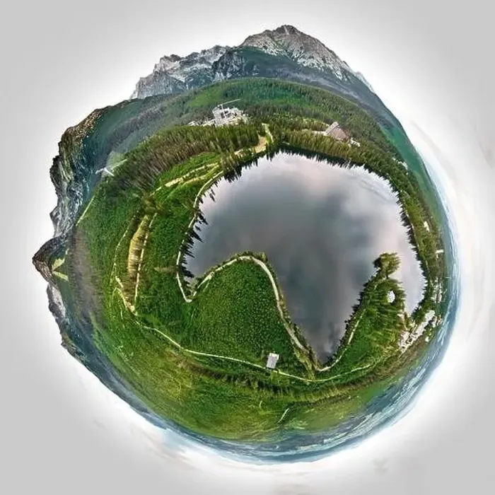 Framed Print : Panoramic aerial drone view of mountain lake in National Park High Tatra Framed Print : Panoramic aerial drone view of mountain lake in National Park High Tatra