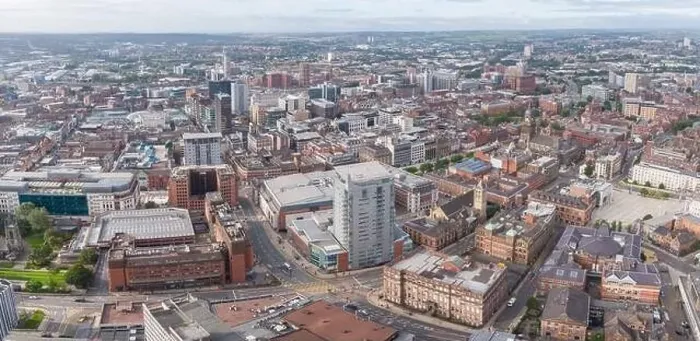 Framed Print : Panoramic aerial image of Leeds city centre, Yorkshire, UK taken over Merrion Way Framed Print : Panoramic aerial image of Leeds city centre, Yorkshire, UK taken over Merrion Way