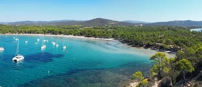 Framed Print : Panoramic Aerial Photo of Plage de l'Estagnol in the Var department Framed Print : Panoramic Aerial Photo of Plage de l'Estagnol in the Var department