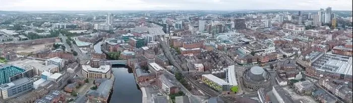 Framed Print : Panoramic aerial photograph of Leeds Framed Print : Panoramic aerial photograph of Leeds