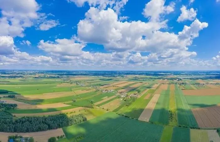 Framed Print : Panoramic Aerial vast green field view - Agriculture field aerial photo - Green landscapes drone photo Framed Print : Panoramic Aerial vast green field view - Agriculture field aerial photo - Green landscapes drone photo