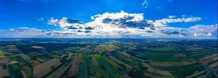 Framed Print : Panoramic Aerial vast green field view - Agriculture field aerial photo - Green landscapes drone photo Framed Print : Panoramic Aerial vast green field view - Agriculture field aerial photo - Green landscapes drone photo
