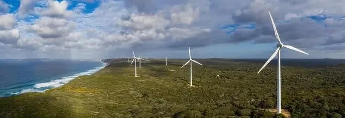 Framed Print : Panoramic aerial view of the Albany wind farm Framed Print : Panoramic aerial view of the Albany wind farm