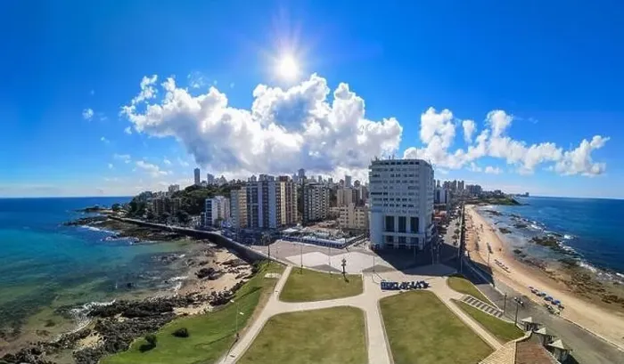 Framed Print : Panoramic aerial view of the Barra neighborhood in the city of Salvador Bahia Brazil Framed Print : Panoramic aerial view of the Barra neighborhood in the city of Salvador Bahia Brazil