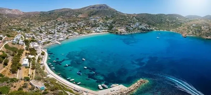 Framed Print : Panoramic aerial view of the bay and marina at Kini village Framed Print : Panoramic aerial view of the bay and marina at Kini village
