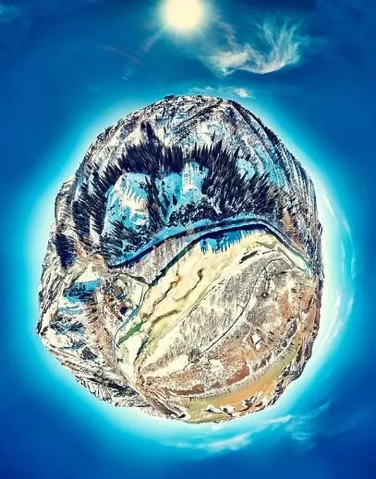Framed Print : Panoramic aerial view: beautiful spring landscape Framed Print : Panoramic aerial view: beautiful spring landscape