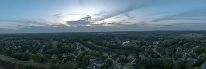 Framed Print : Panoramic aerial view of a beautiful subdivision in an upscale neighborhood shot during sunset in spring of 2024 in USA Framed Print : Panoramic aerial view of a beautiful subdivision in an upscale neighborhood shot during sunset in spring of 2024 in USA